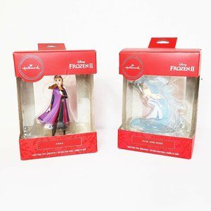 NEW Hallmark Frozen II Christmas Ornaments Anna and Elsa NIB Set of 2